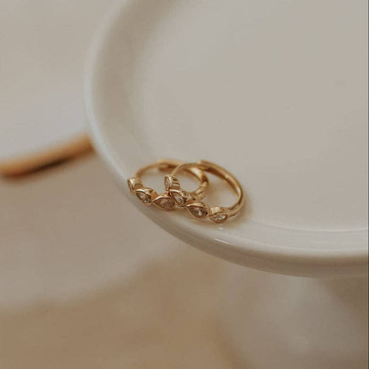May Raindrop Huggie Hoops
