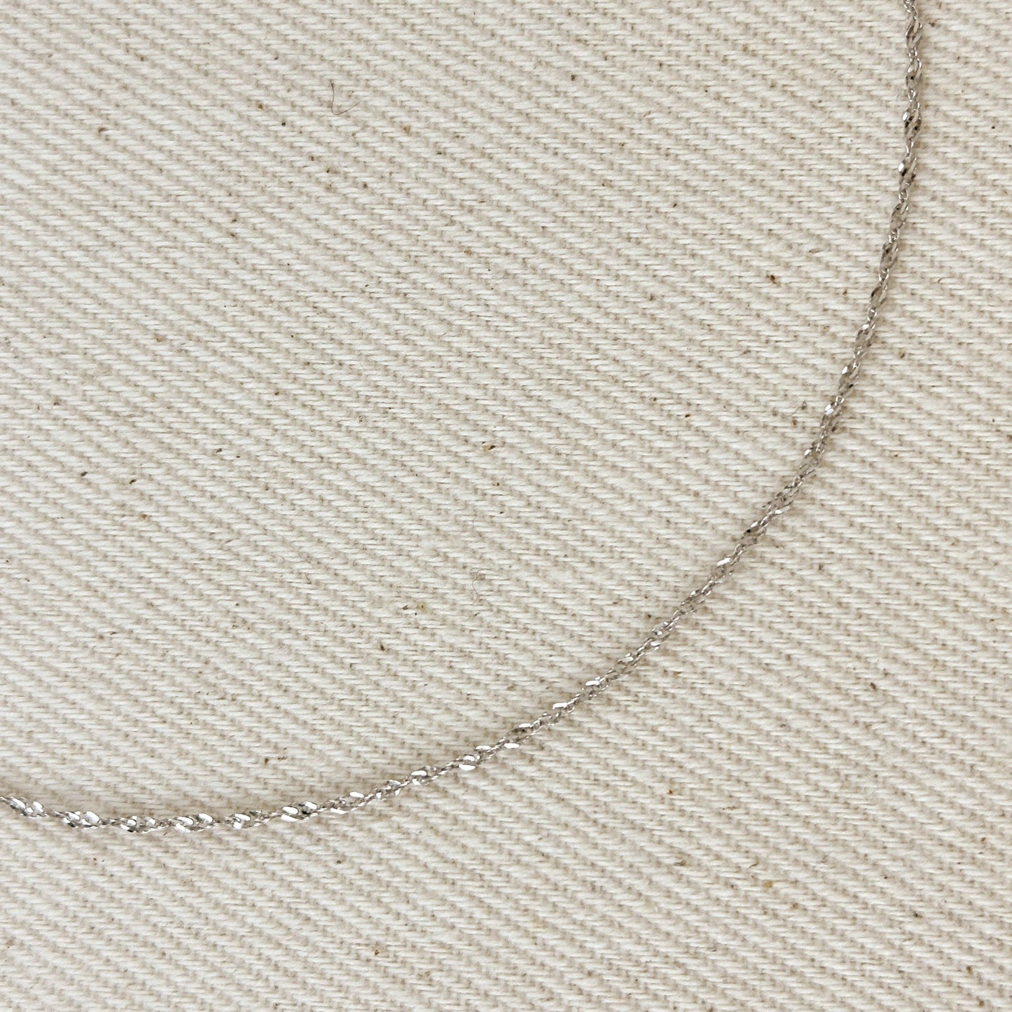 Sterling Silver Singapore Chain 1.2mm Rhodium Plated Finish