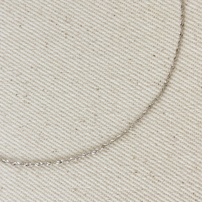 Sterling Silver Singapore Chain 1.2mm Rhodium Plated Finish