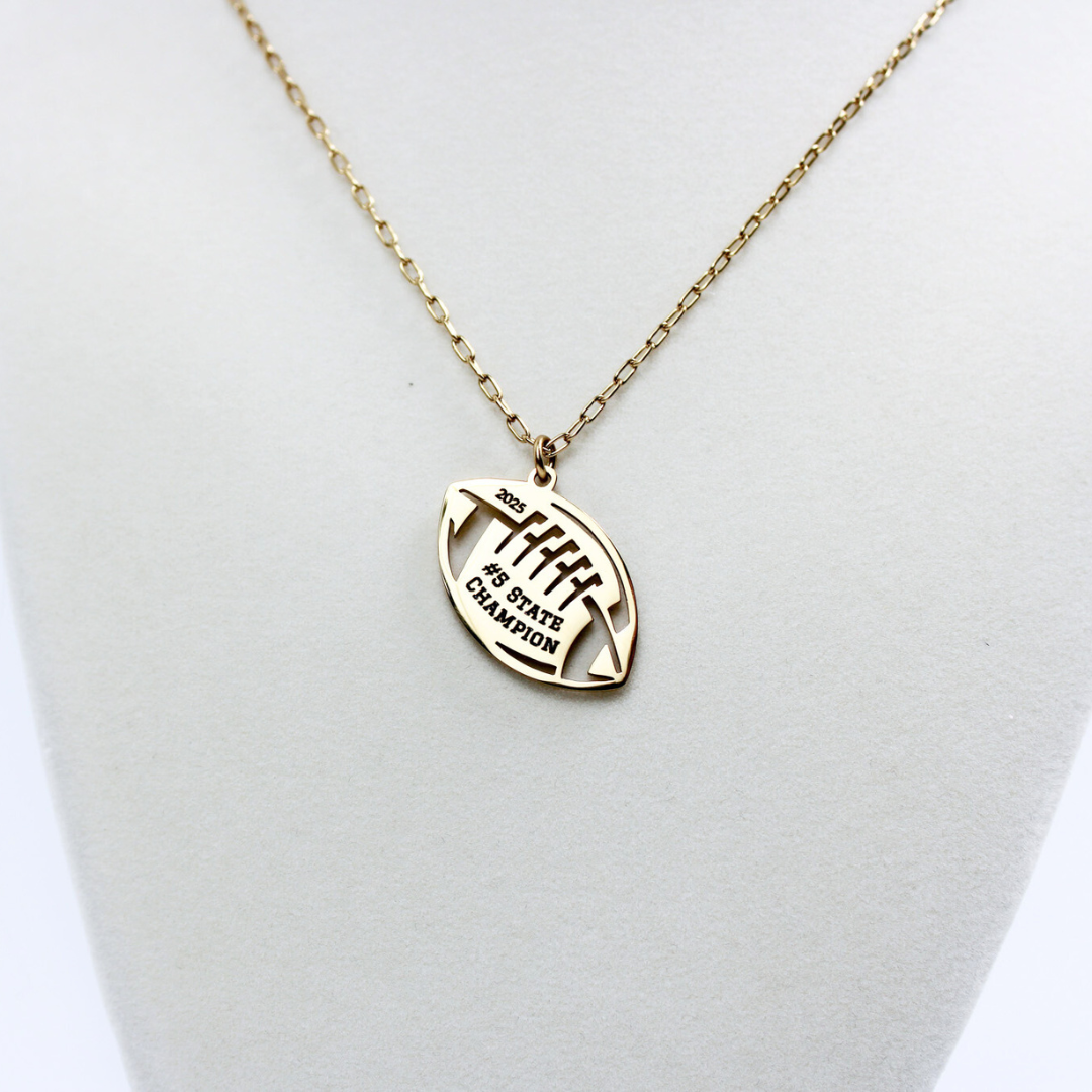 Personalized Football Necklace - Gold or Silver image 4