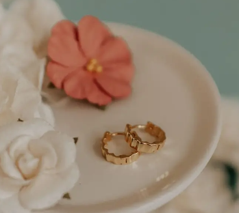 Tate Huggie Hoop Earring - sterling silver or gold vermeil image 0