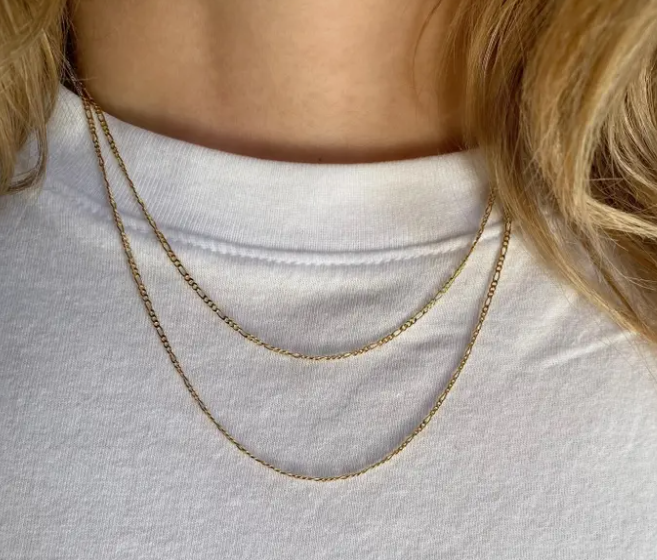 18K gold filled Figaro Chain image 1