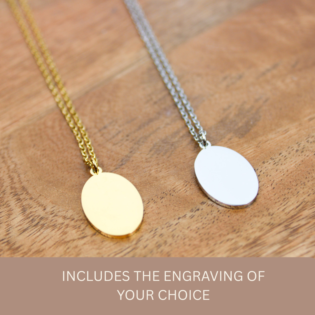 Personalized Oval Necklace - Gold or Silver image 5