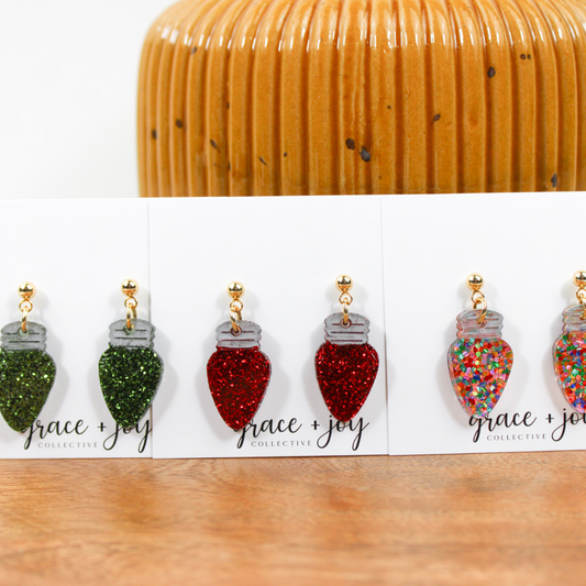 Christmas bulb Earrings - Dangle - Christmas Light image 1