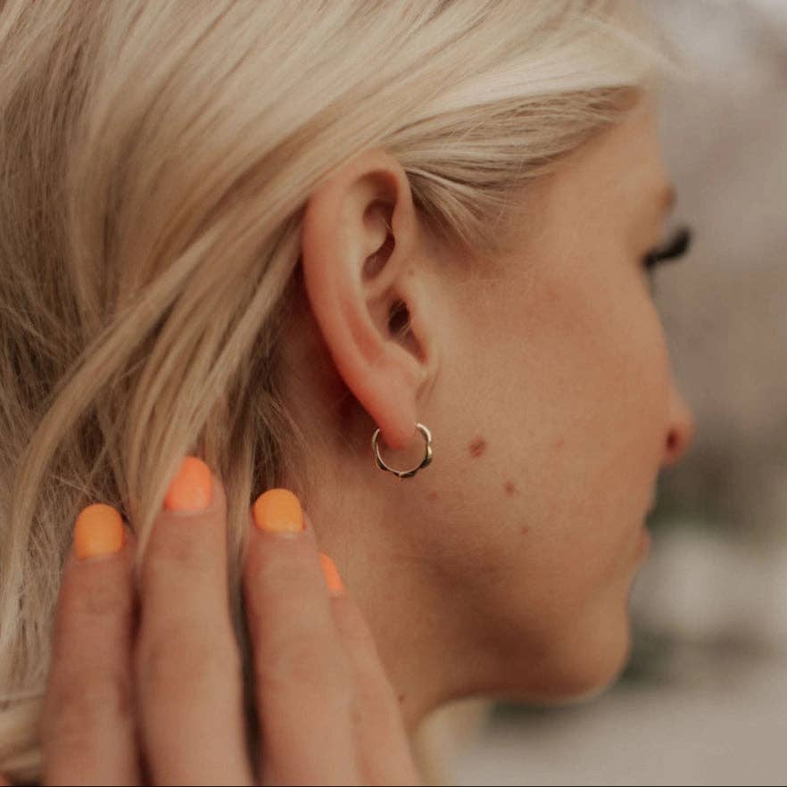 Lola Floral Huggie Hoops