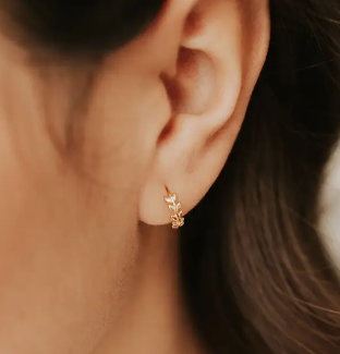 Athena Huggie Hoop Earring - gold vermeil or sterling silver image 0