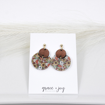 70's Sunflower Fall Earrings - Dangle image 1