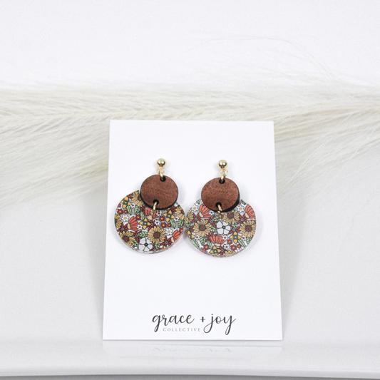 70's Sunflower Fall Earrings - Dangle image 1